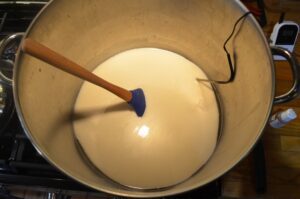 curds pulling away from the pot